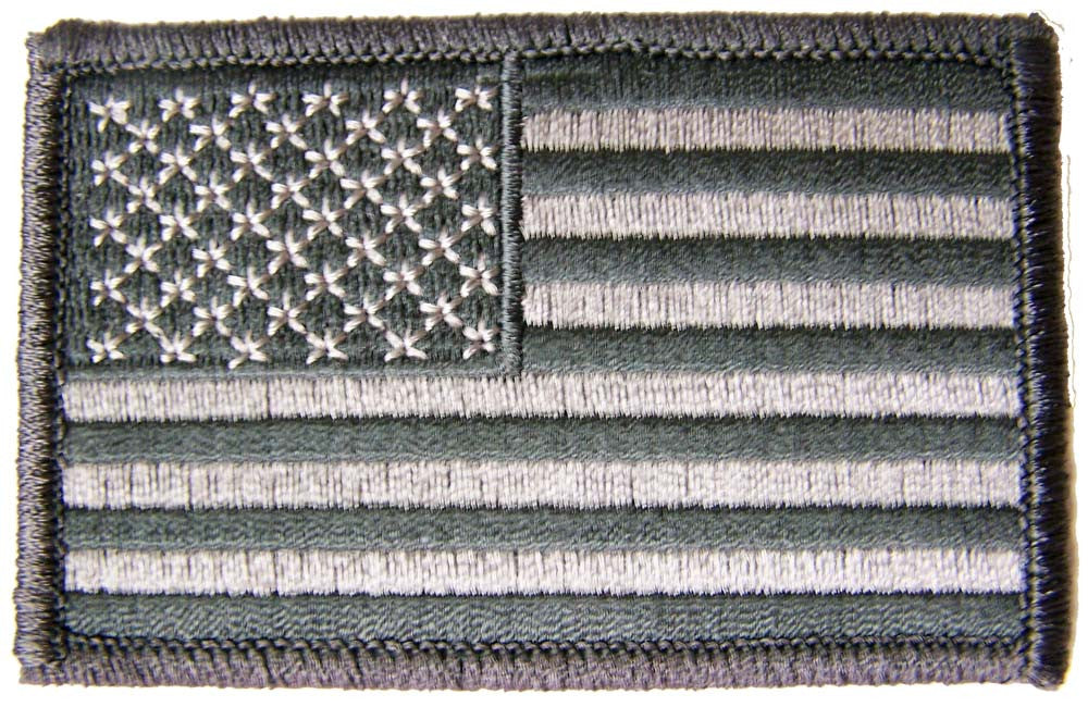 Wholesale AMERICAN FLAG URBAN GREY left arm 3 INCH EMBROIDERED PATCH ( sold by the piece )