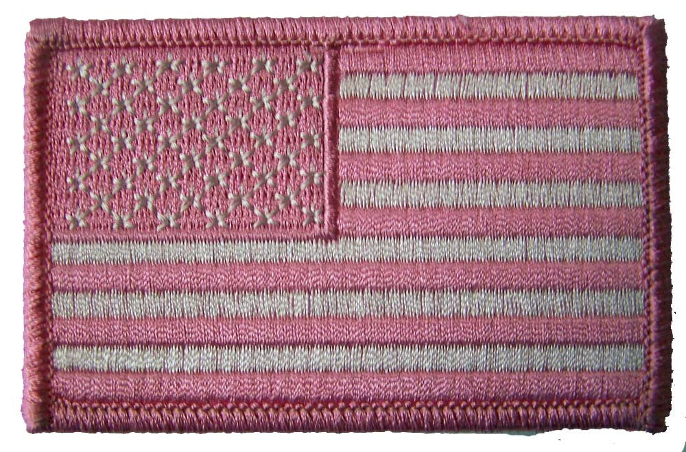 Wholesale AMERICAN FLAG PINK left arm 3 INCH EMBROIDERED PATCH ( sold by the piece )