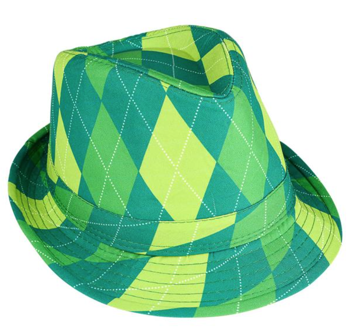 Buy GREEN PLAID FEDORA in Bulk