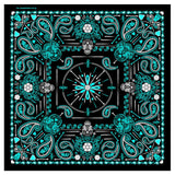 Wholesale Blue Paisley Retro Skulls Cotton Bandana Face Cover For Bikers