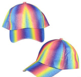 Buy RAINBOW GLITTER BASEBALL CAP in Bulk