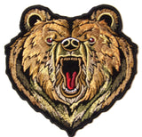 Wholesale WILD BEAR HEAD 4 INCH EMBROIDERED PATCH ( sold by the piece )