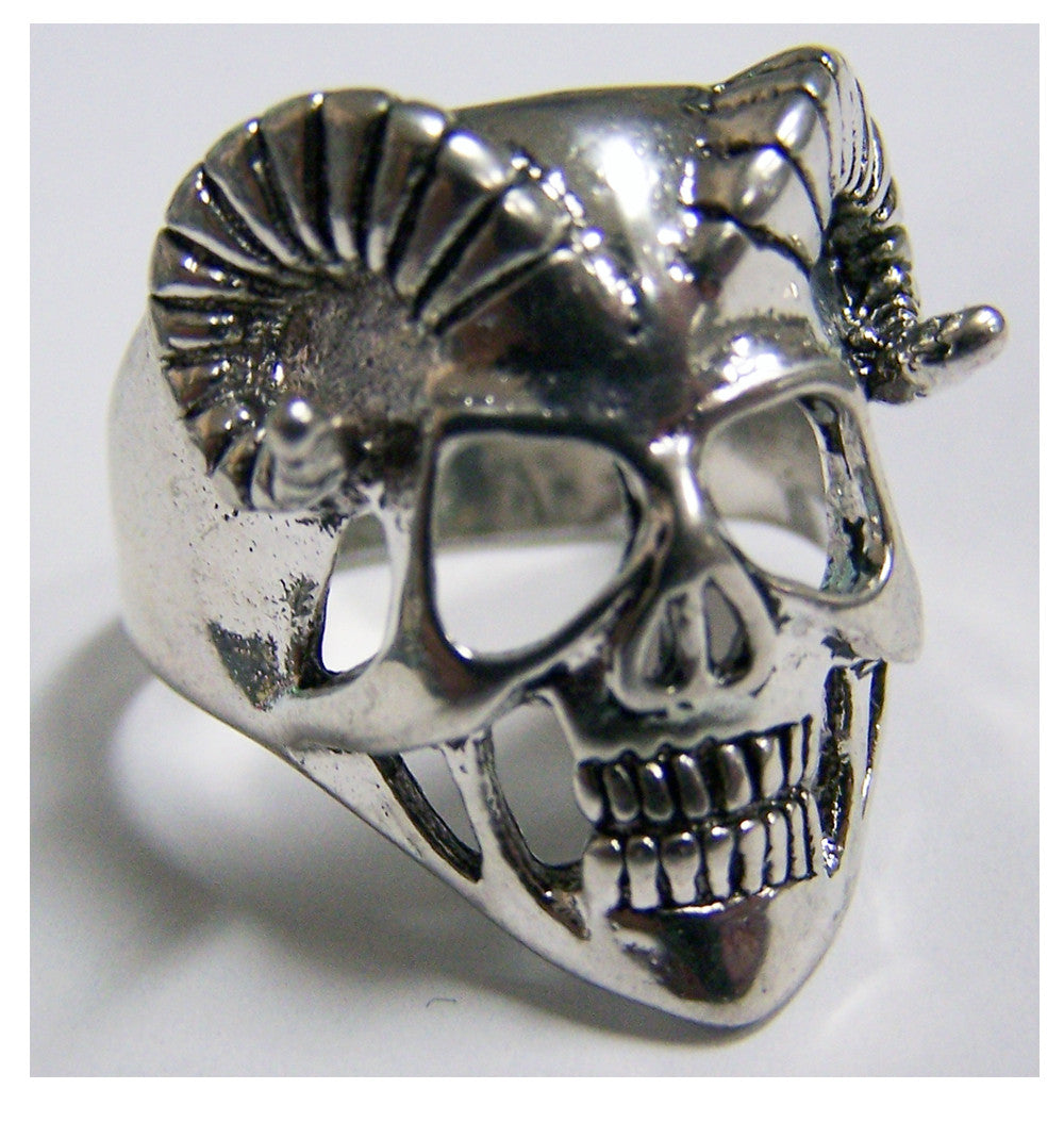 Wholesale RAM HORNS HUMAN SKELETON  SKULL HEAD BIKER RING (Sold by the piece)