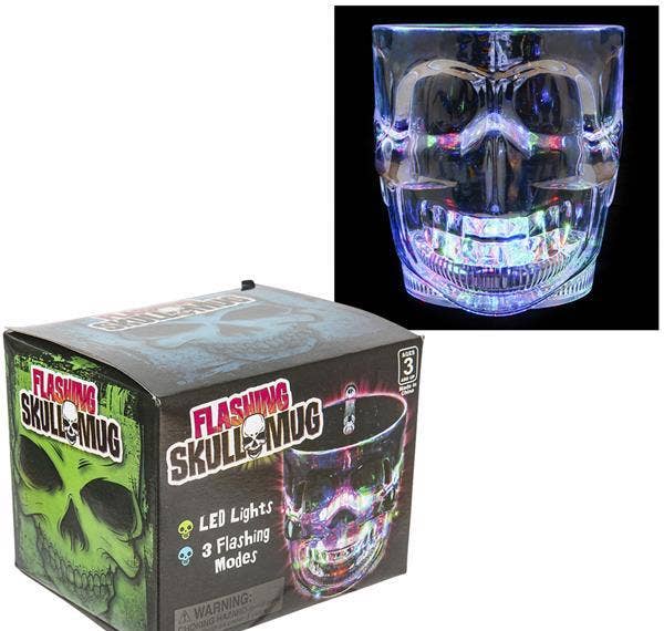 Buy LIGHT-UP SKULL GLASS 4" 16 OZ in Bulk