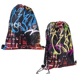 Buy GRAFFITI PRINT DRAWSTRING BACKPACK 16 x 13" in Bulk