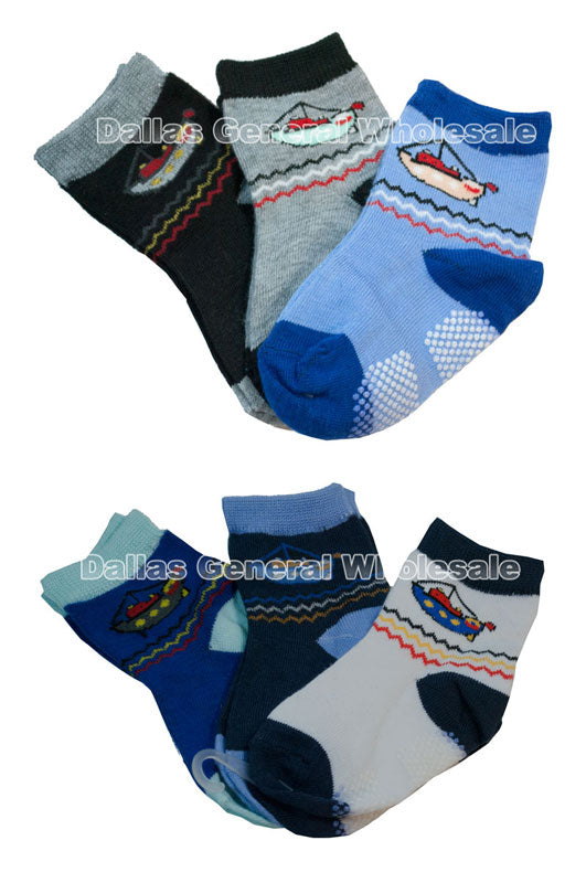 Toddler Boys Boat Design Ankle Socks Wholesale