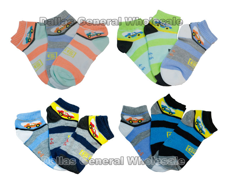 Boys Striped Car Pattern Socks MOQ 12