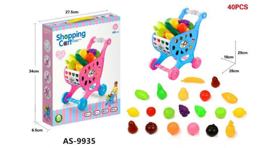 9935 Toy Fruits Shopping Cart Wholesale MOQ 12