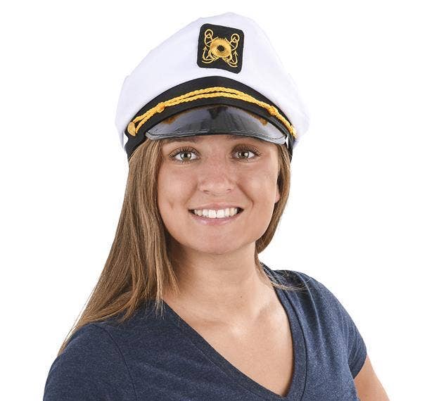 Buy WHITE CAPTAIN HAT in Bulk