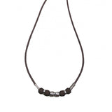 Buy Dark Brown Wax Cord Necklace 18" With SIlver Beads (sold by the dozen)Bulk Price