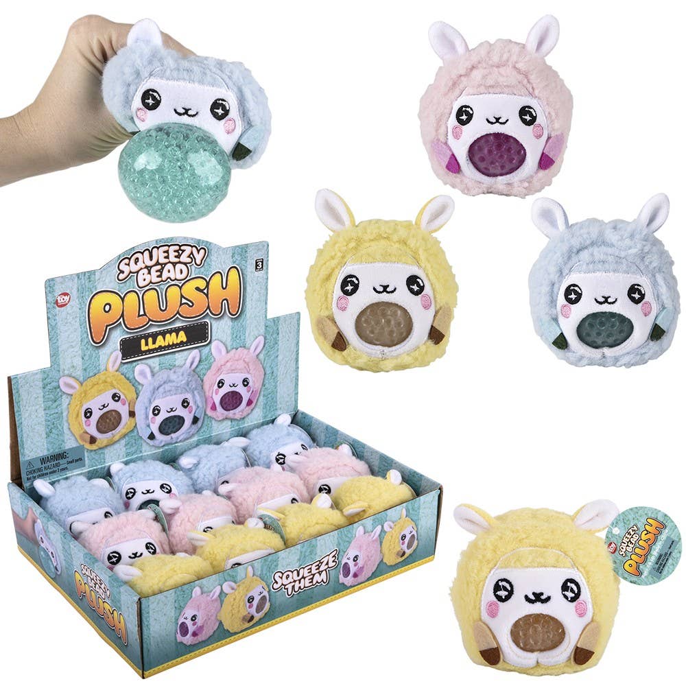 Buy 3" Llama Squeezy Bead plush Ball in Bulk