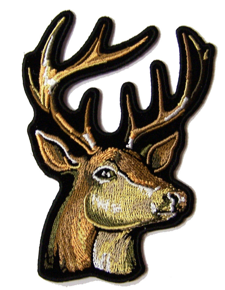 Buy BIG BUCK DEER HEAD 4 INCH EMBROIDERED PATCH Bulk Price