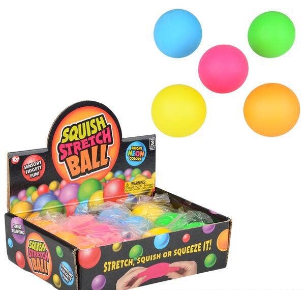 Buy SQUISH AND STRETCH MINI GUMMI BALL 1.75" 12 PCS/DISPLAY BOX in Bulk