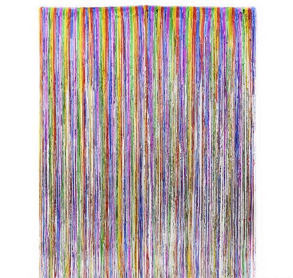 Buy RAINBOW FOIL FRINGE CURTAIN 36"X96" in Bulk