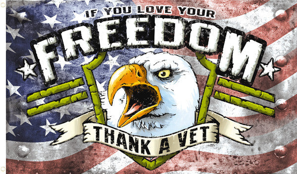 Buy FREEDOM THANK A VET DELUXE 3 X 5 FLAG Bulk Price