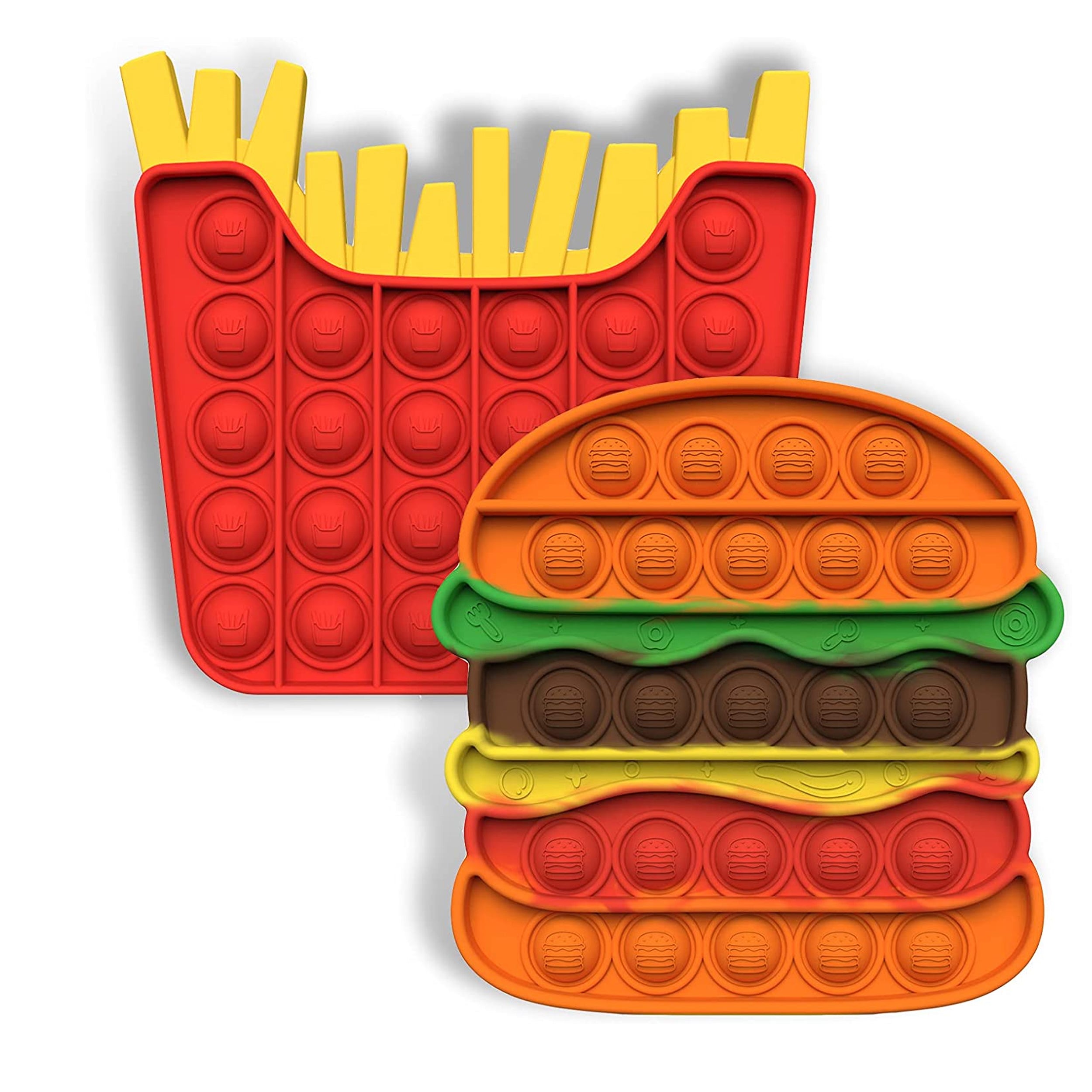 Burger and Fries pop it fidget toys