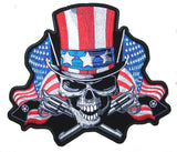 Buy JUMBO FLYING UNCLE SAM SKULL AND BONES AMERICAN FLAG PATCH 10 INCHBulk Price