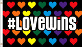 Buy # LOVE WINS HEARTS RAINBOW 3' X 5' FLAGBulk Price