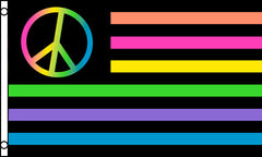 Buy NEON RAINBOW PEACE SIGN USA3 X 5 FLAG Bulk Price