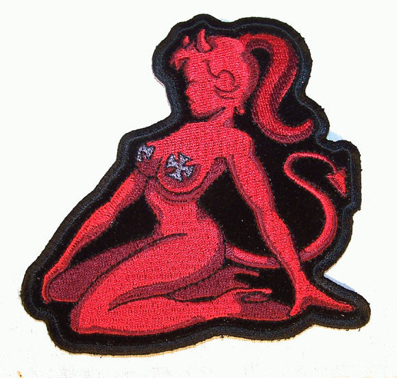 Buy DEVIL TRUCKER CHICK EMBRODIERED PATCH Bulk Price