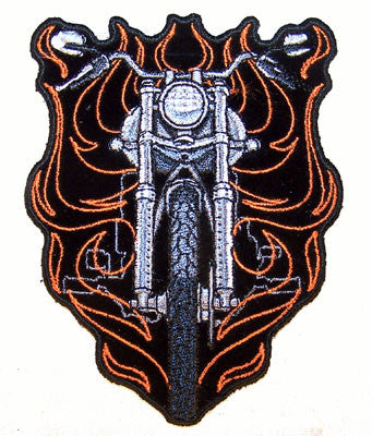 Buy MOTORCYCLE FRONT FLAME EMBROIDERIED PATCH Bulk Price