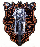 Wholesale MOTORCYCLE FRONT FLAME EMBROIDERIED PATCH  (Sold by the piece)