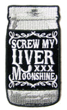 Buy MOONSHINE XX SCREW MY LIVER 4 INCH EMBROIDERED PATCH Bulk Price