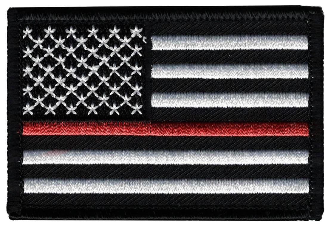 Buy THIN RED LINE AMERICAN FLAG 3 INCH EMBROIDERED PATCH Bulk Price