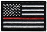 Wholesale THIN RED LINE AMERICAN FLAG 3 INCH EMBROIDERED PATCH ( sold by the piece )