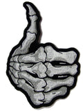 Buy SKELETON HAND THUMB UP BONES 5 INCH EMBROIDERED PATCH Bulk Price