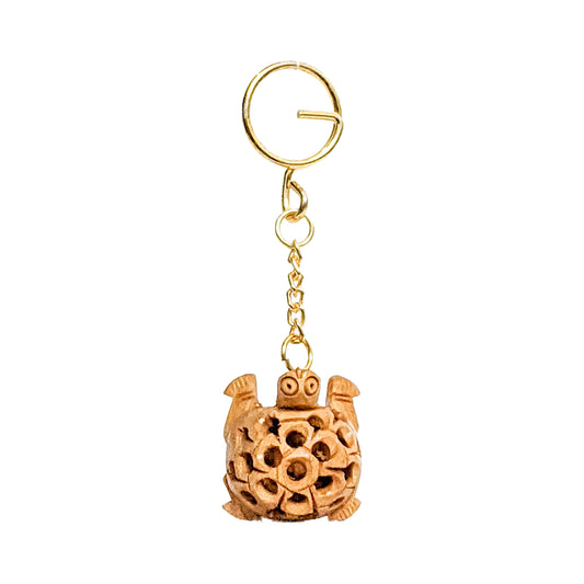 Wooden Turtle Keychain