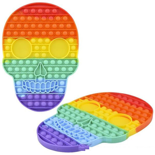 Buy 12 INCH MEGA SKULL RAINBOWBUBBLE POP IT SILICONE STRESS RELIEVER TOY Bulk Price