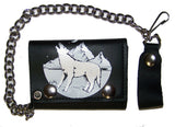 Buy HOWLING WOLF TRIFOLD LEATHER WALLET WITH CHAINBulk Price