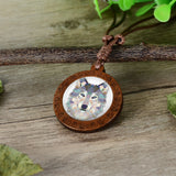 Buy Wood Prism 3D Like Animal Necklaces On Adjustable Wax Rope Necklace WOLF, BEAR, FOX, OWL, TIGER(sold by the piece) Bulk Price